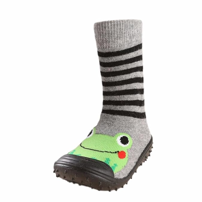 JERFER Boden Socken Rutschfeste Gummisohlen Schuhe-Premium Weich Leder Babyschuhe Jungen und Mädchen Babyschuhe - Neugeborene