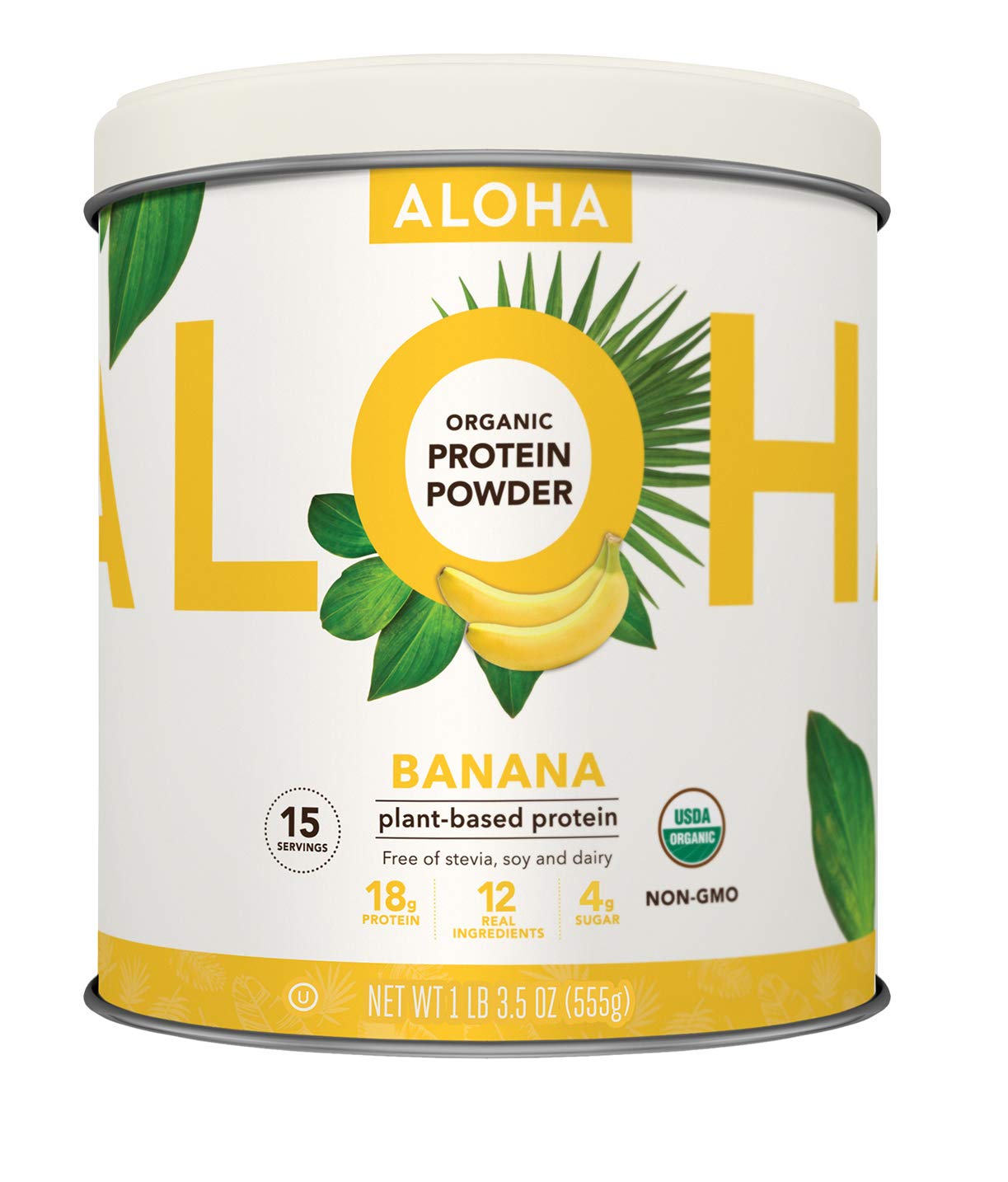 ALOHA Organic Plant Based Protein Powder, Stevia Free