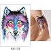 6 Sheets Watercolor Animal Temporary Tattoo Sticker Colored Drawing Body Makeup Decal