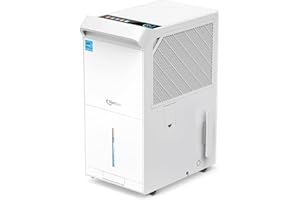 5,000 Sq.Ft Most Efficient Energy Star 2024 Dehumidifier,Vellgoo Max 150 Pint/D (Standard 80 Pint/D) Compressor Dehumidifier for Basement with Drain Hose, Smart Humidity Control for Home, Large Rooms