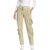 Womens Stretch Casual Cargo Work Pants Camo Combat Tactical Travel Pants with 8 Pockets