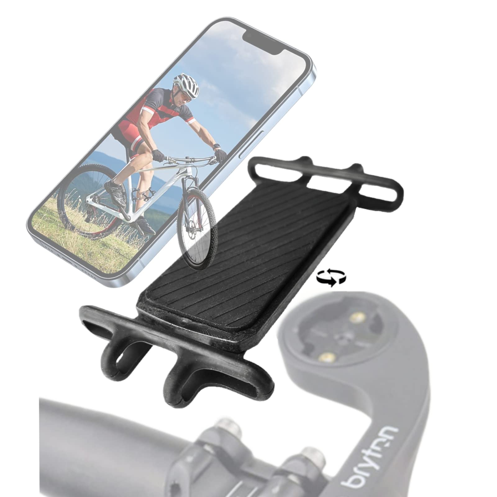 NELboNs Bike Phone Holder Compatible with Most Phones,Compatible with Bry ton Bicycle Bracket Mount Adapter,Detachable Universal Cell Phone Holder for Bike