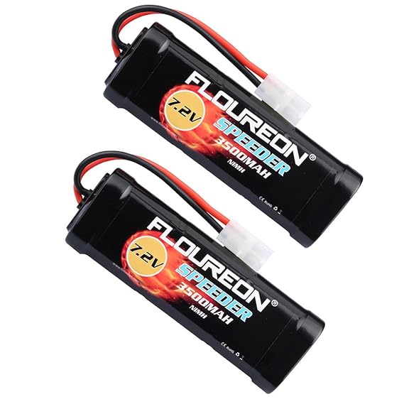 2x Floureon RC Akku 7.2V nimh Akku 3500mAh Modellbau Akku mit Tamiya Stecker Batterie Ersatzakku für RC Auto Flugzeug Helikop