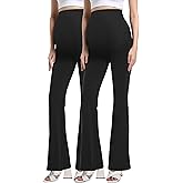 V VOCNI Women's Maternity Flare Leggings Over The Belly Bootcut Bell Bottom Pregnancy Leggings Lounge Yoga Pants