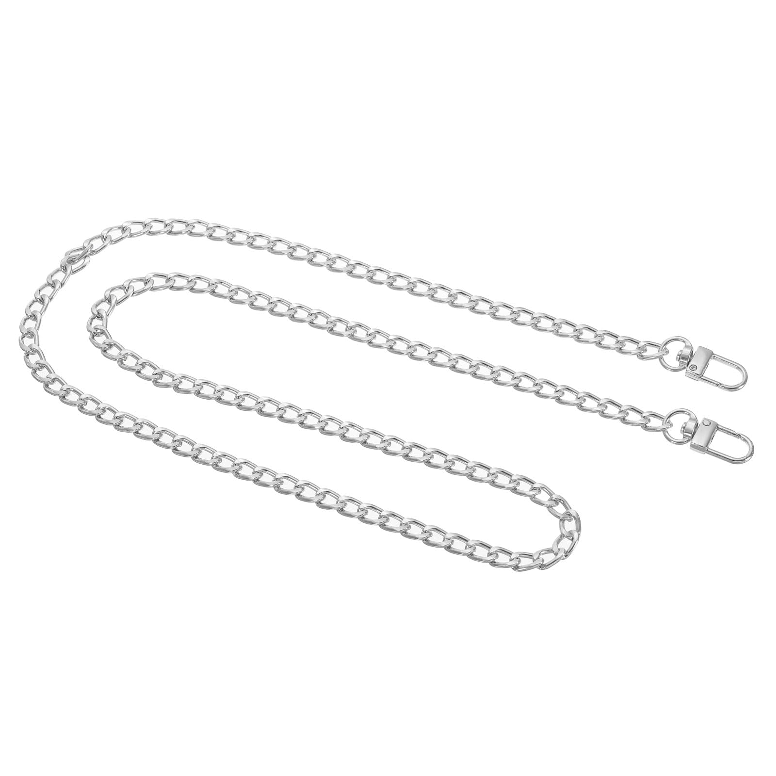 PATIKIL Purse Chain Strap 39", Alloy Replacement Flat Chain Extender Chain Strap Accessories with Metal Buckles for DIY Purse Handbag Clutch, White