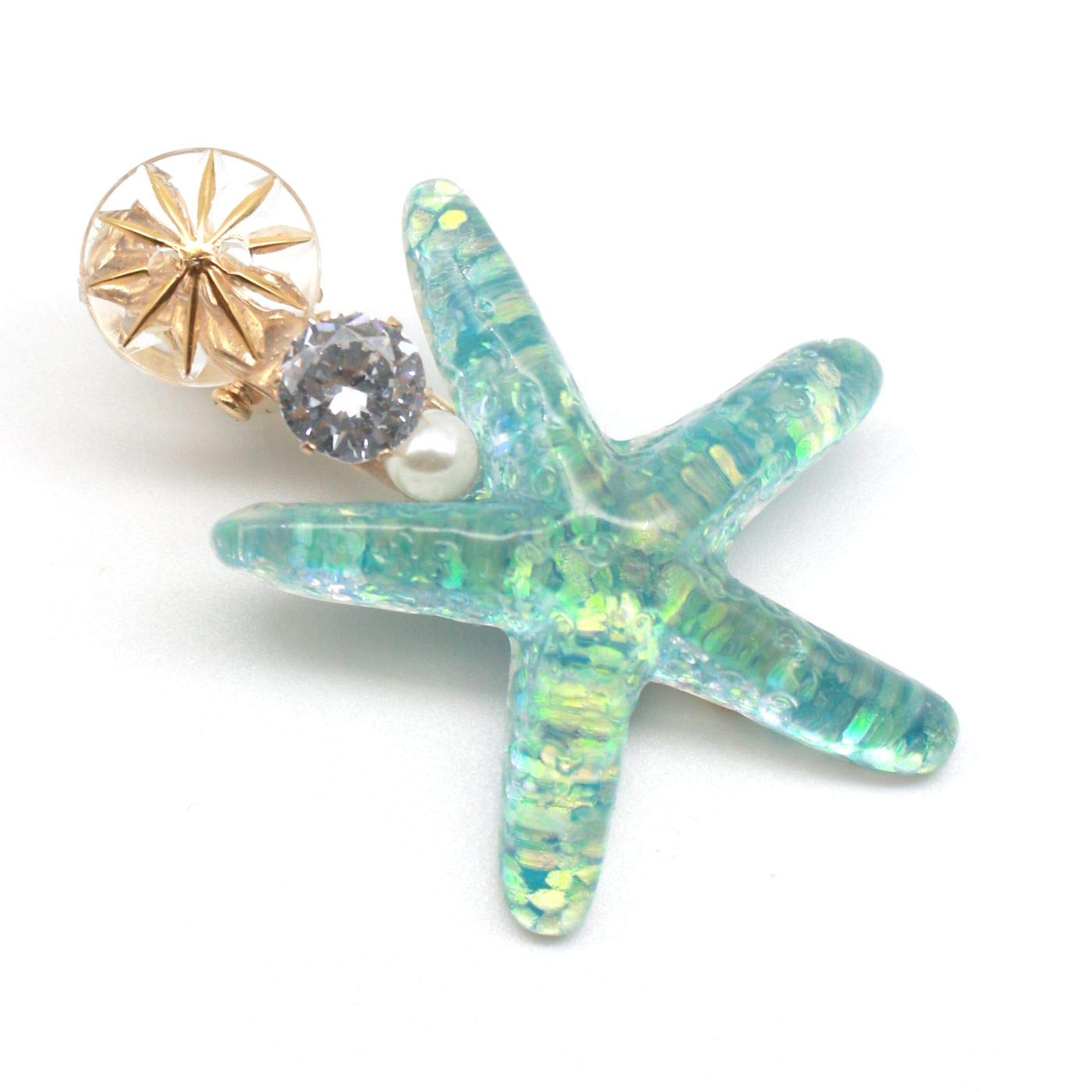 Starfish Hair Clips Pearl Hair Pins - for Women Girls,Blue Color Starfish Hairpin Star Hair Clip, Barrette Styling Hair Accessories