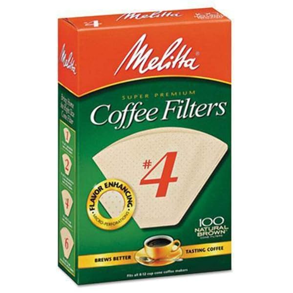 MELITTA #4 CONE COFFEE FILTERS, UNBLEACHED NATURAL BROWN,...