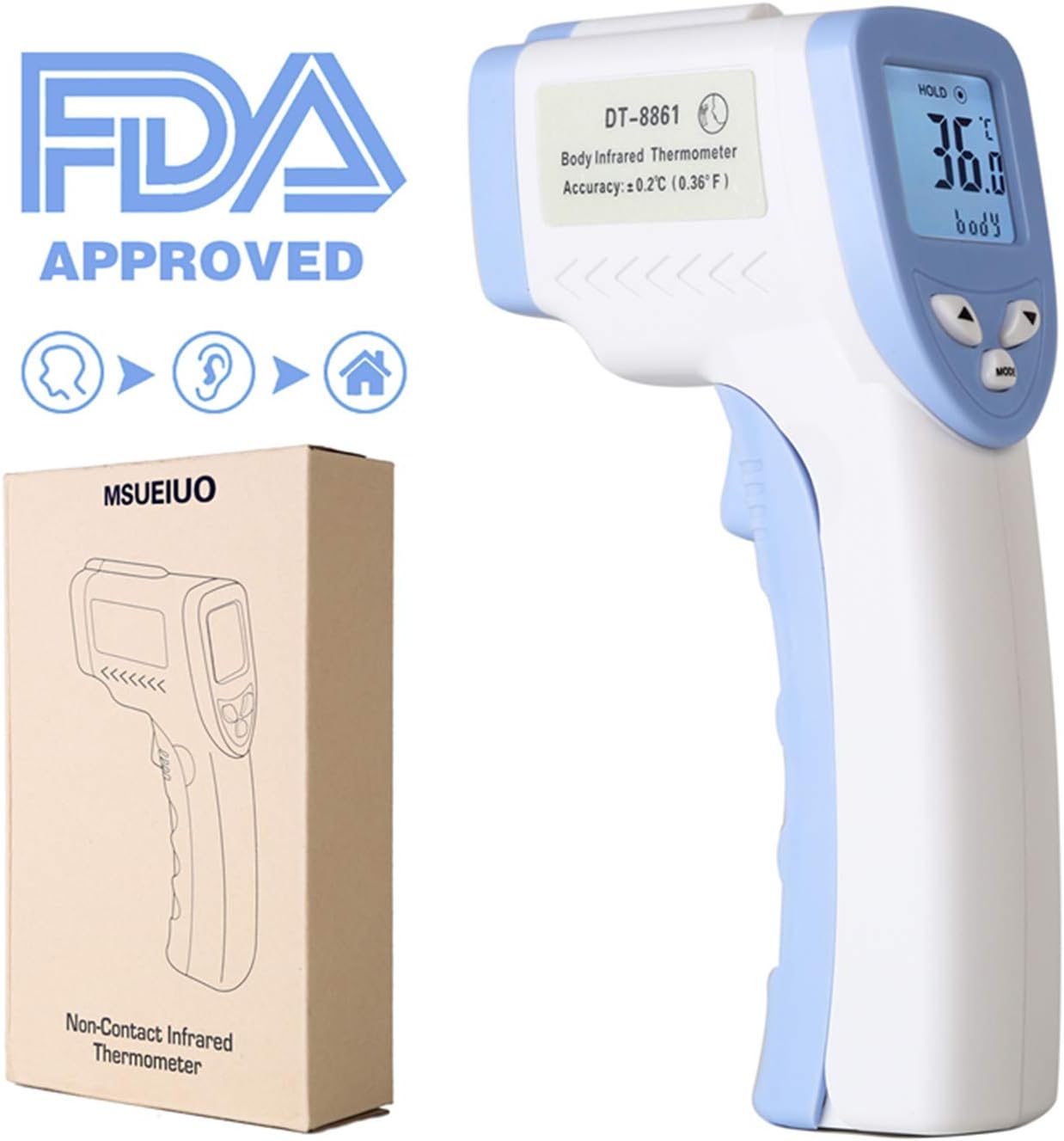 Forehead Thermometer/Infrared Electronic Thermometer Handheld Household Thermometer Non-Contact Temperature Measurement