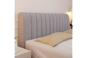 EFELIM Velvet Bed Headboard Cover Queen King Full King Size Headboard Slipcover Quilted Thicken Dustproof Protector Cover for Bedroom Decor Washable (Light Gray,Queen:150cm/59in)