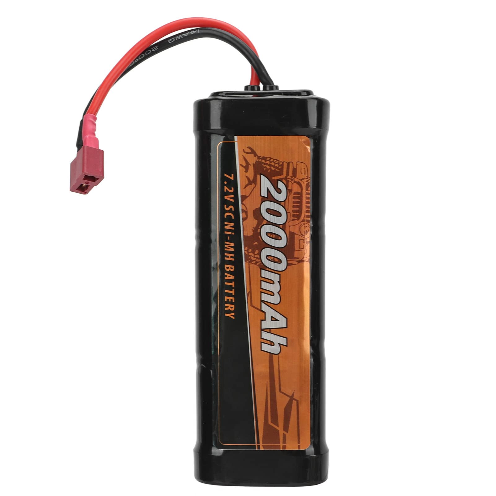 POENVFPO RC Battery, 2000mAh High Capacity 25C Discharge NiMH Battery 7.2V with T Female Plug for 1/10 Scale Off Road Racing Crawling and Hobbyist Use