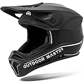 OutdoorMaster Full Face Mountain Bike Helmet for Men & Women - Durable, Impact Resistant, Ventilated, Adjustable Visor - Downhill Race BMX MTB Helmet