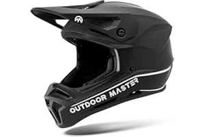 OutdoorMaster Full Face Mountain Bike Helmet for Men & Women - Durable, Impact Resistant, Ventilated, Adjustable Visor - Downhill Race BMX MTB Helmet