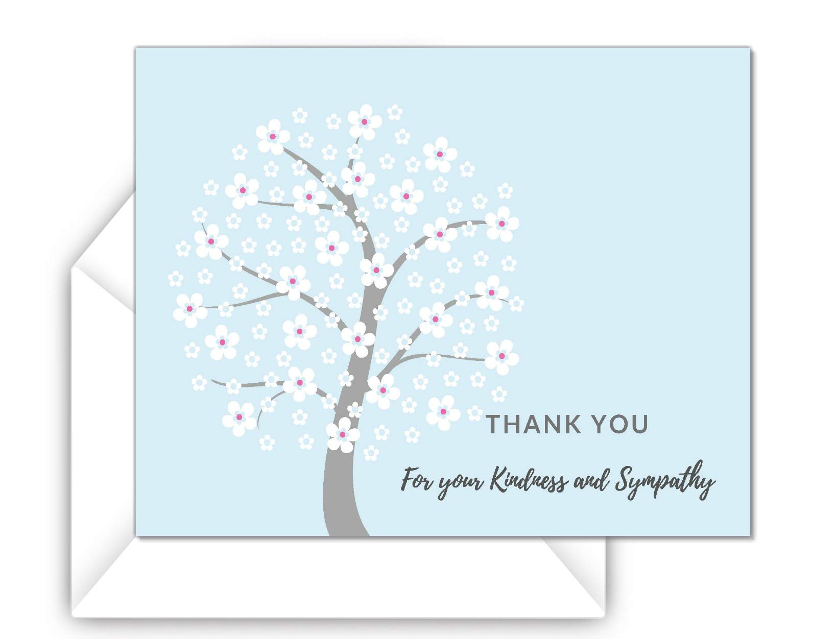 Elcer Celebration of life Funeral thank you cards with envelopes Sympathy acknowledgement memorial Thank you note cards (20 Count)