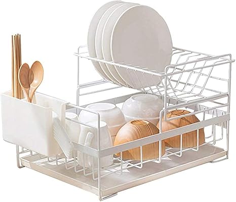 Amazon 水切りラック キッチン 食器 かごステンレス食器かご 水切り 二層式 取り外し可能 水切りラック オンライン通販