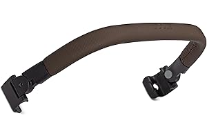 Joolz AER+ Bumper Bar Foldable Stroller Accessory - Armrest One-Hand Use - Easy to Attach & Open - Extra Handle Comfort - Elegant Crossbar Design - Ideal for Hanging Baby Toys - Mid Brown Carbon