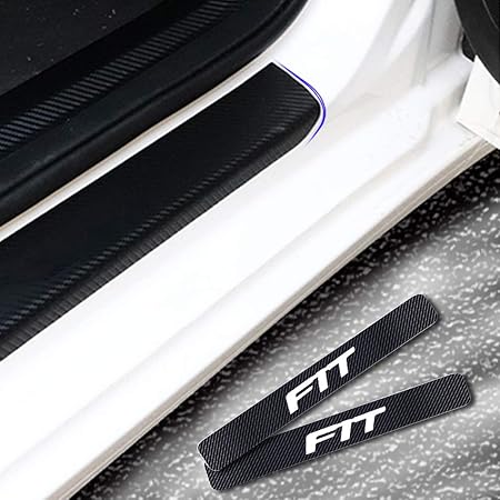 Amazon 適合 ホンダ Honda Fit ドア スカッフプレート サイドステップガード 車の炭素繊維 ドアガードステッカー 4枚 1台分 サイドステップガーニッシュカバー ホワイト高輝度反射バンド 車 バイク 車 バイク