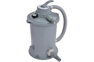 JLeisure Avenli 290730US Clean Plus Corrosion Proof 1000 GPH Sand Filter Pump with Pressure Gauge for Swimming Pools, Hot Tubs, and Spas, Gray