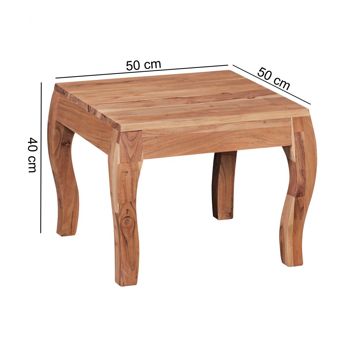 Mesa Auxiliar KIA Mesa de Centro de Madera Maciza de Acacia 50 cm ...