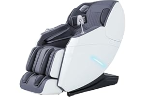 iRest 2024 Massage Chair - Full Body Relaxation with Yoga Stretching, Zero Gravity, SL Track, Foot Rollers, Airbags, Heating, and AI Voice Control (White)