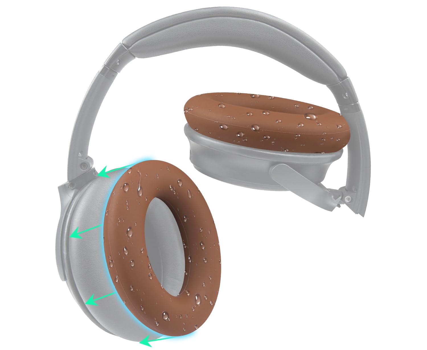 SOULWIT Silicone Ear Pads Cover Protector for Bose QuietComfort QC15 QC25 QC2 QC35 QC45/Ae2 Ae2i Ae2w/SoundTrue & SoundLink AE Headphones Cushions, Sweatproof, Easily Washable - Coffee — image 1