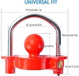 Tevlaphee Trailer Lock Coupler 11-Position Adjustable 1-7/8 2 2-5/16 Red view 3
