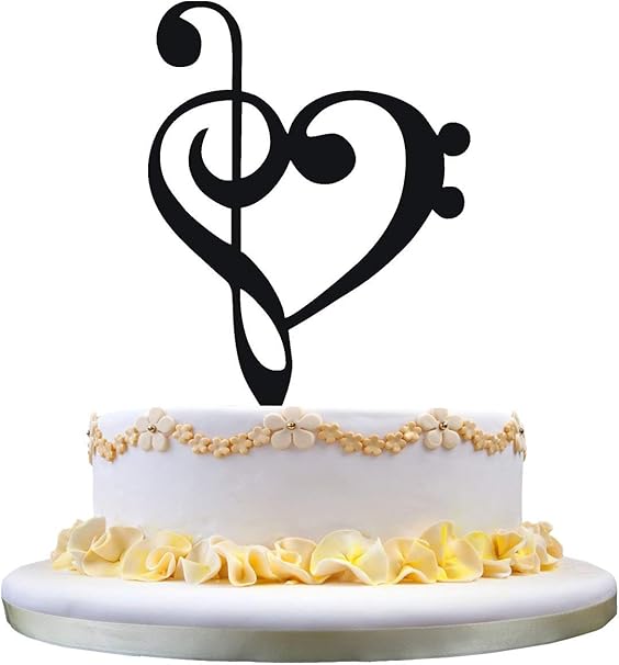 Cadeaux De Mariage Musicien Note De Musique Silhouette Wedding Cake Topper Amazon Fr Cuisine Maison