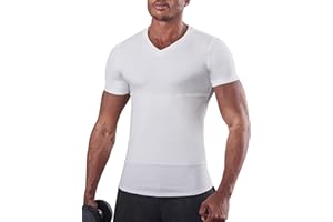 KOCLES Gynecomastia Undershirt V-Neck Chest Compression Shirt for Men Slimming Undershirt Body Shaper Shapewear