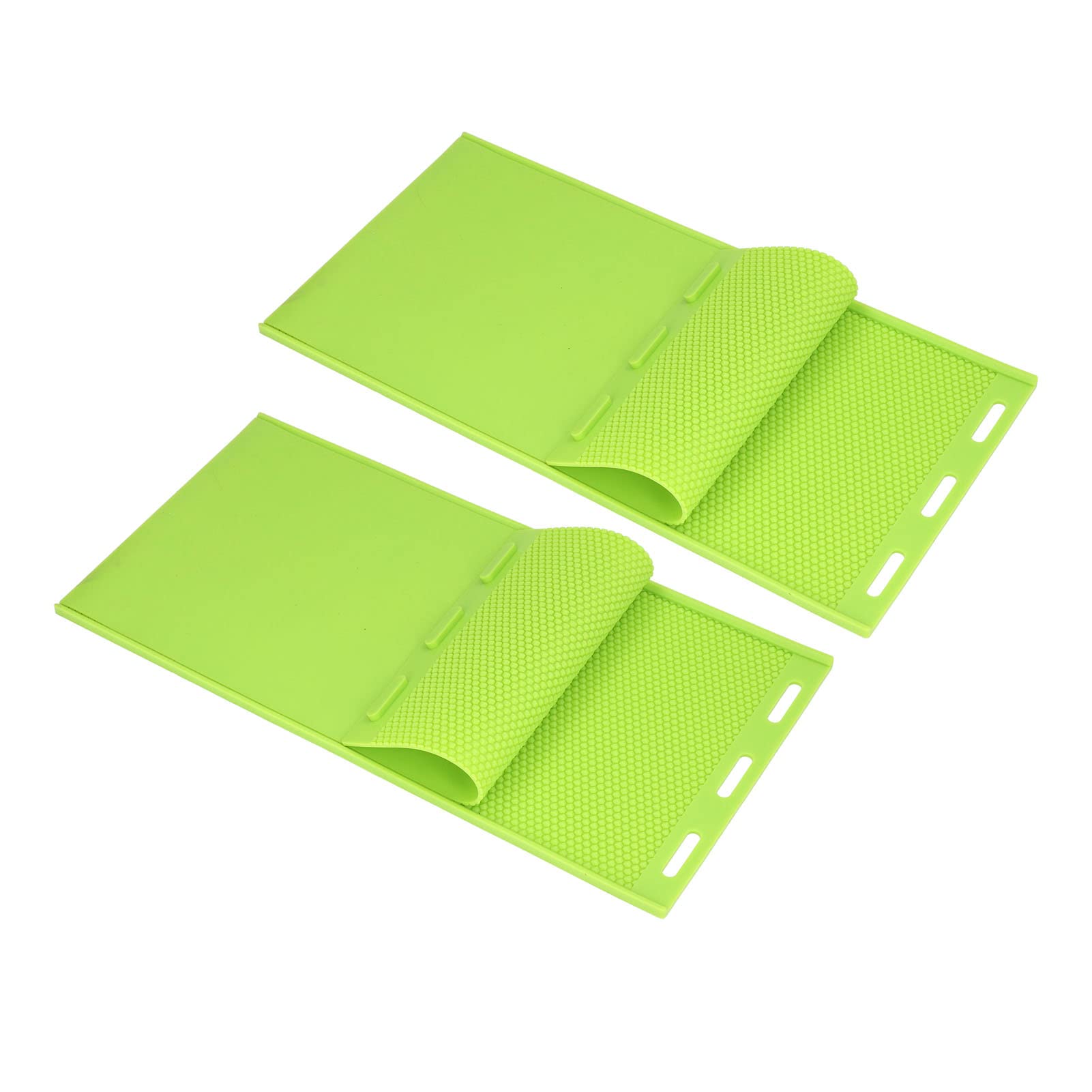 2Pcs Beeswax Press Sheet Mould, Silicone Foundation Beehive Basis Press Sheet Mould - Honeycomb Sheets Making Mold - Beehive Wax Press Mold - Beekeeping Supplies, Green
