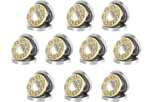 HiPicco Thrust Ball Bearings, 10pcs F3-8M Miniature Plane Axial Ball Bearing 3-in-1, 3mm x 8mm x 3.5mm Chrome Steel Single Di