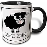 3dRose, 11oz Two-Tone Black Mug, Black/White