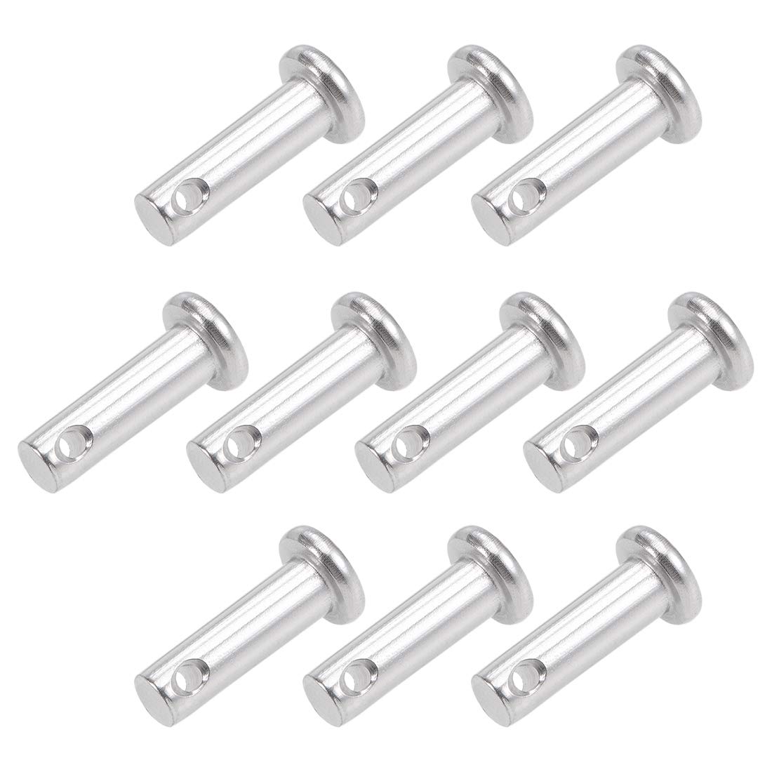 sourcing map Single Hole Clevis Pins - 5mm X 16mm Flat Head 304 Stainless Steel Link Hinge Pin 10Pcs