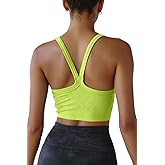 Sanutch Ribbed Cropped Workout Top Fitted Stretch Yoga Tank Tops for Women