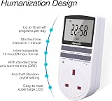 Awootsv Digital Timer Plug Socket LCD Display 24 Hour Weekly Indoor Auto Switch view 2