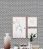 practicalWs Contact Paper Black/White Mosaic Contact Paper Removable Shelf Liner Night Stand Wallpaper (17.71
