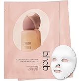 BHAB SLOWCHAGA Glow Firm Serum Sheet Mask with Peptides, Niacinamide, Korean Sheet Mask with Hyaluronic Acid, Bakuchiol, Glutathione for Radiance, Lifting & Firmness – 1 Sheet (27 ml / 0.9 fl oz)