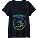 Women's How to Train Your Dragon Toothless Vintage Symbols Logo V-Neck T-Shirt