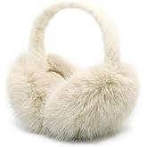 RUIKUNA Women Winter Ear Muffs Fluffy Faux Fur Earmuffs Foldable Ear Warmer Girls Soft Ear Covers