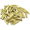 Hxchen M2 x 10mm + 3mm Male to Female Thread Brass Hexagon Hex Standoff Spacer Pillars - (50 Pcs)