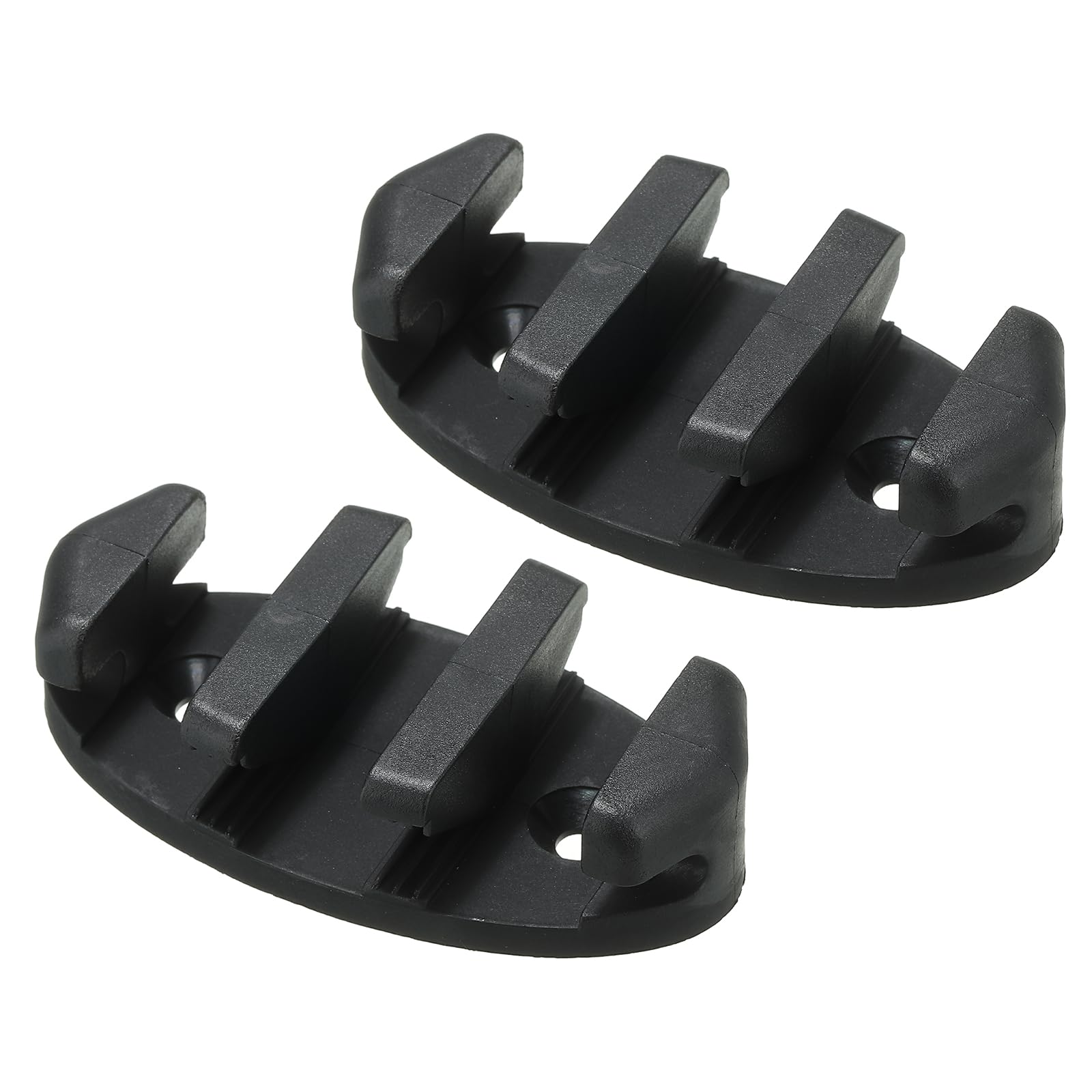 PATIKIL 3.46 Inch Nylon Zig Zag Cleat, 2 Pack Rope Tie Kayak Cleat Marine Hardware for Deck Boats Canoes Kayaks, Black