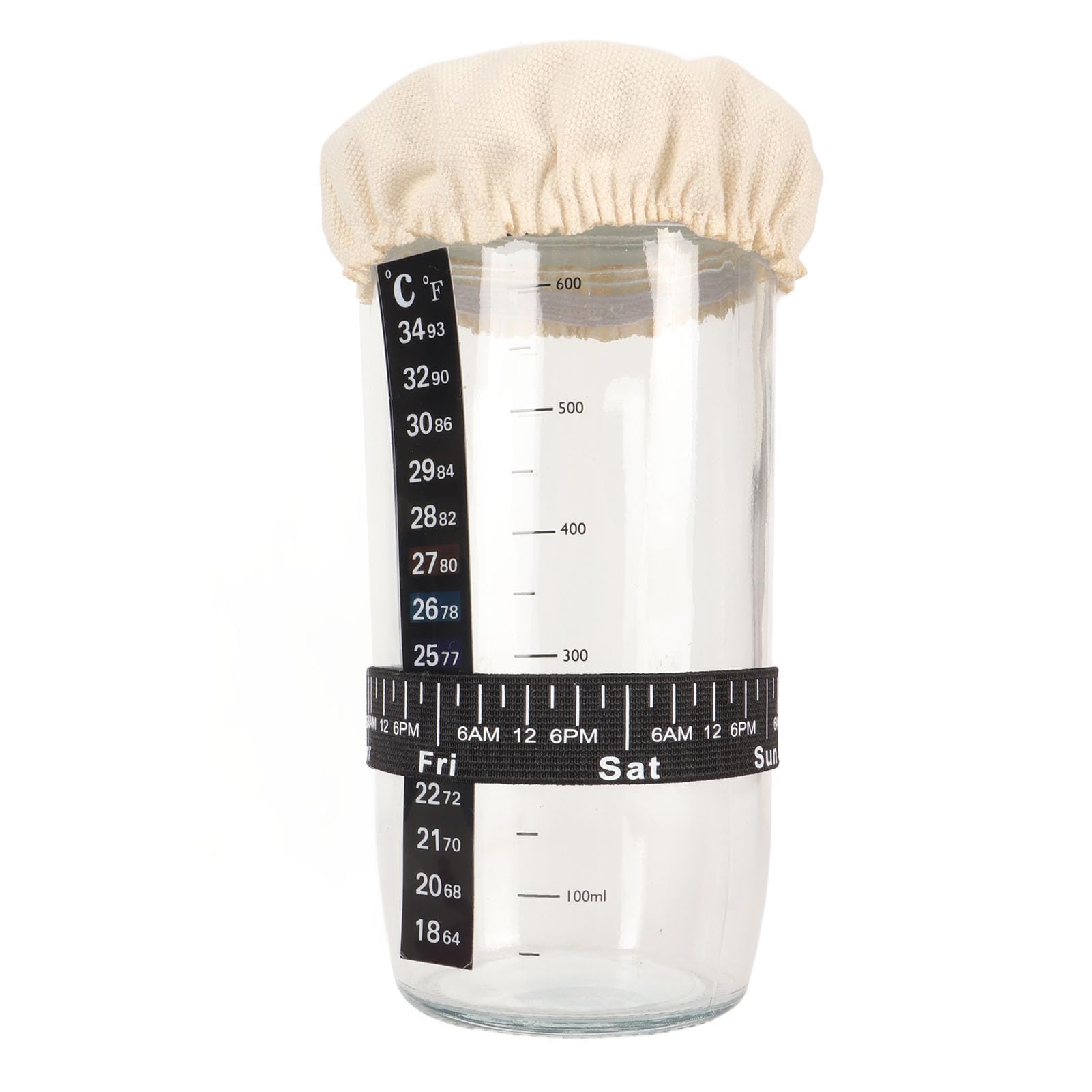 Sourdough Jar Unique Large Opening, Sourdough Starter Jar Comprehensive Bread Baking Kit, Fermentation Box for Sourdough Filling Line Marking Multifunctional Storage for Sourdough