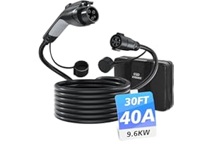 EVDANCE EV Charger Extension Cable, J1772 Extension Cable 40A 30FT Charging Cord for Electric Vehicle 110V-240V Compatible for All SAE J1772 Chargers (40A - 30FT)