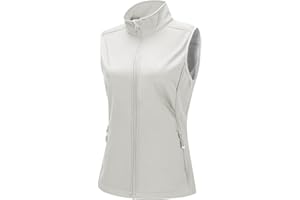 33,000ft Women's Running Vest Fleece Lined Zip Up Windproof Lightweight Softshell Vests Outerwear for Golf Hiking Sports