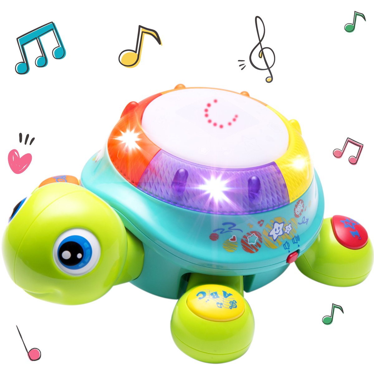 Musical Turtle Toy, English & Spanish Learning, Electronic Toys w/ Lights & Sounds, Early Educational Development Gift, 6, 7, 8, 9, 10, 11, 12 Months & Up, Baby, Infants, Toddlers, Boys, Girls