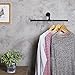 MyGift Matte Black Metal Hanging Clothes Rod, 20 Inch Industrial Pipe Garment Bar for Closet