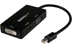 StarTech.com MDP2VGDVHD Mini DisplayPort Adapter – 3-in-1 – 1080p – Monitor Adapter – Mini DP to HDMI/VGA/DVI Adapter Hub