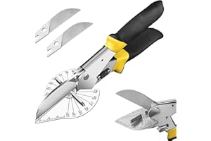 Wonglea Miter Shears,Quarter Round Cutting Tool for Angular Cutting Moulding,Shoe Molding Cutter,Quarter Round Cutter,Mitre Shears for Crafting,Cutting Wood,Pvc Trunking with 2 Replacement blades