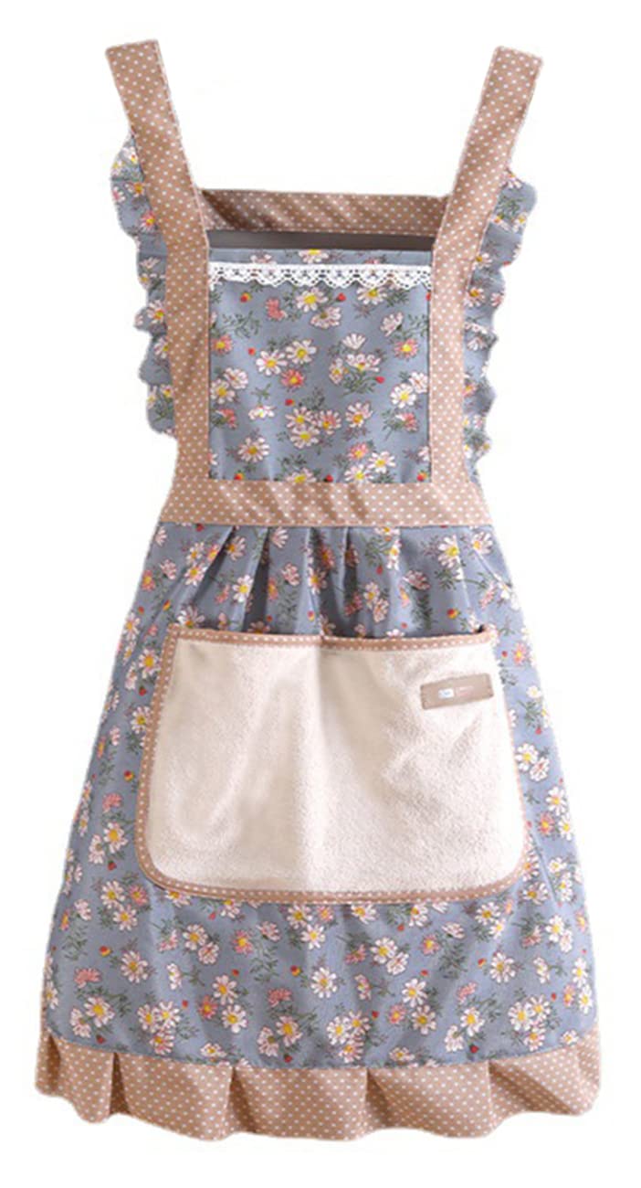 FAIRYGATE Adjustable Waterproof Apron Bib Apron with 2 Pockets Cooking Kitchen Aprons for Women Men Chef Adult Gifts A1515