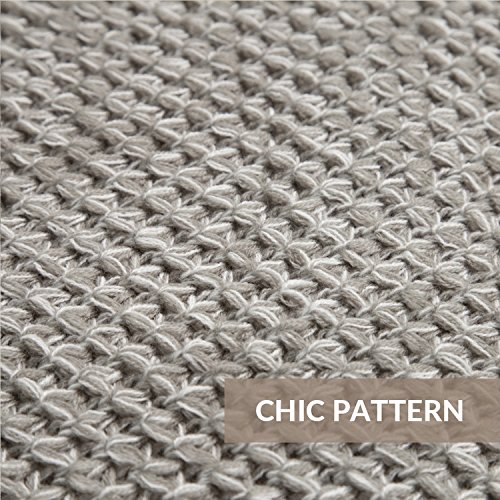 Knitted Throw Blanket Heather Grey for Sofa and Couch, Lightweight, Ultra-Soft Cozy Knit Bed Throws 130x150cm by Bedsure