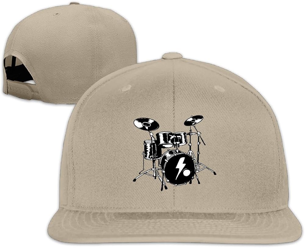 Cool Drums Drum Set Design Drummer Adjustable Flat Sun Hats Street