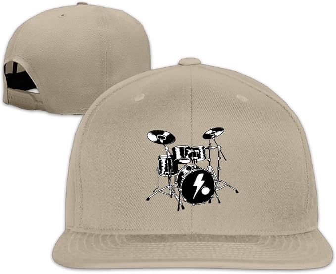 Cool Drums Drum Set Design Drummer Adjustable Flat Sun Hats Street